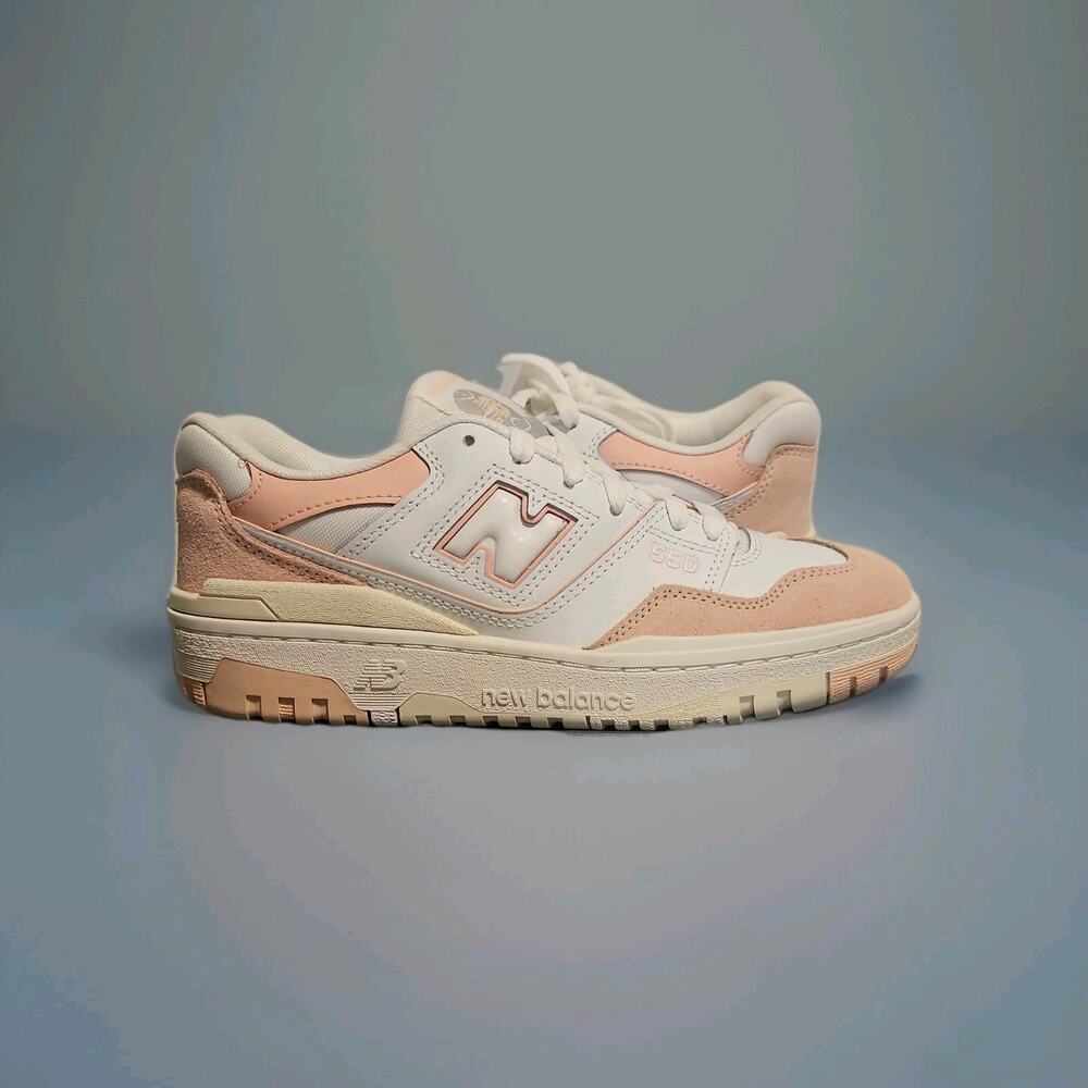 New Balance Girls White Pink Lace-Up Sneakers UK 5 EU 38 US 5.5